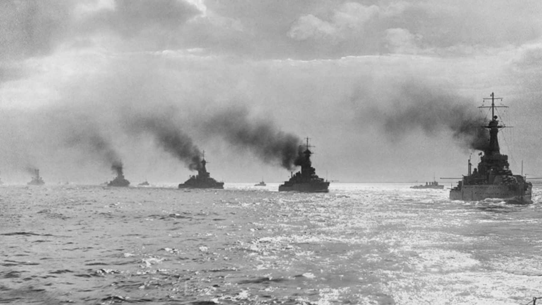 To trap a few English ships, Germany's fleet pushed into the Skagerrak in 1916 and triggered one of history's biggest sea battles 1 A historic photograph of British and German warships exchanging fire during the 1916 Battle of Jutland.