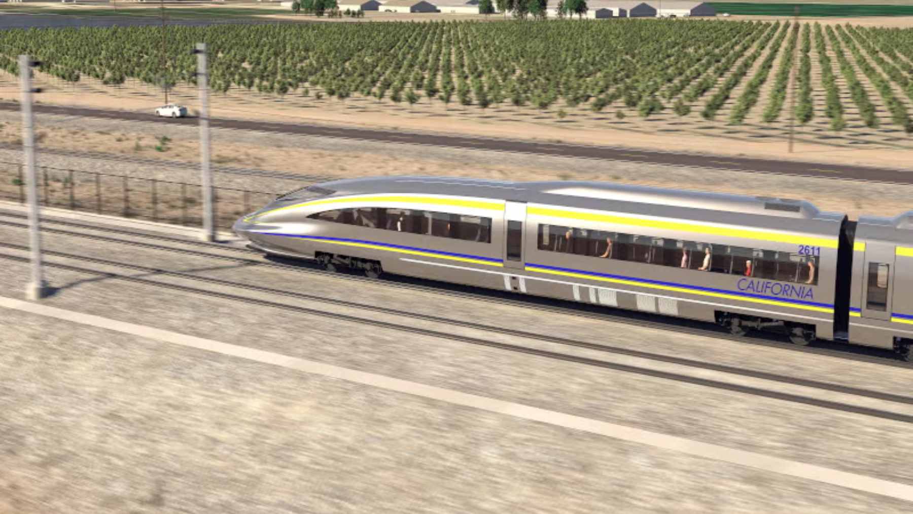 California's bullet train is no longer the project voters approved in 2008, and the gap keeps getting wider 1 A high-speed rail construction site in California's Central Valley showing completed guideway and ongoing infrastructure development.