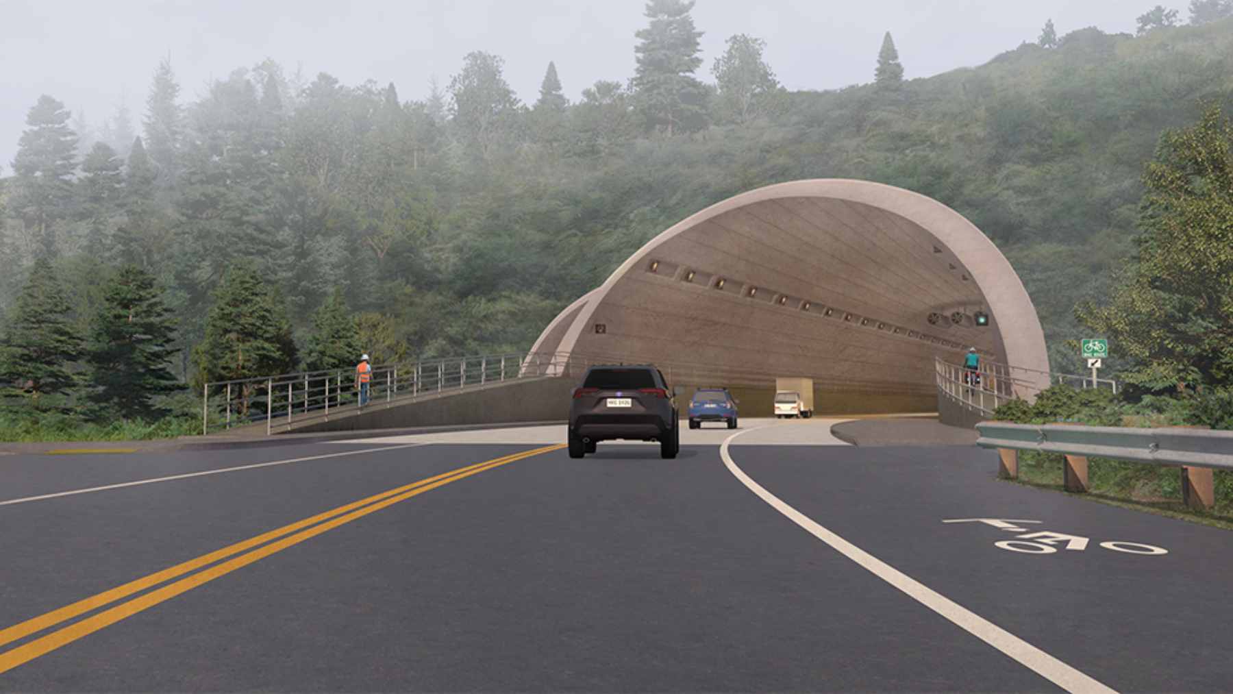 California is digging a $2.5 billion tunnel under Highway 101, and at 6,000 feet it would set a state record 1 A conceptual view of the Last Chance Grade area, showing the treacherous cliffside coastal road that the new tunnel bypass aims to replace.