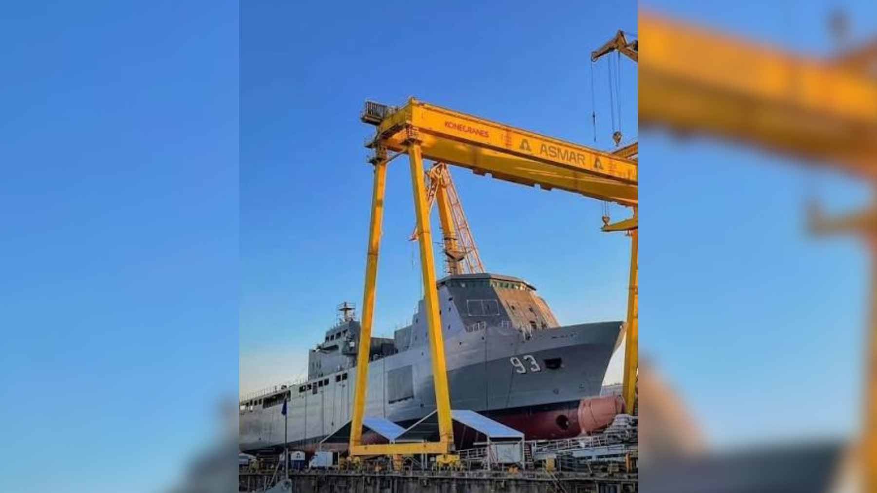 Chile's Asmar is building two naval vessels at once, and the reason isn't the ships, it's what they signal 2 The Chilean Navy's LPD 93 Magallanes multipurpose vessel during its launch at the ASMAR Talcahuano shipyard.