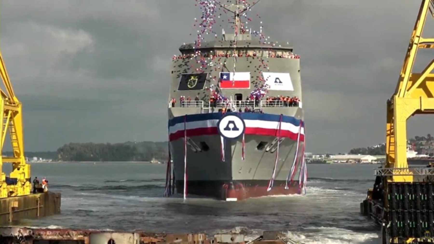 Chile's Asmar is building two naval vessels at once, and the reason isn't the ships, it's what they signal 1 The LPD-93 Magallanes multipurpose naval ship being launched at the ASMAR Talcahuano shipyard in Chile.