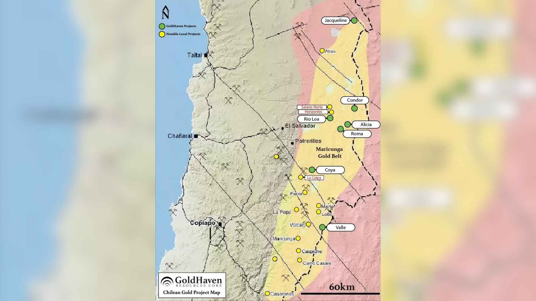 A high-altitude mountainous mining exploration site in the Maricunga belt of northern Chile.