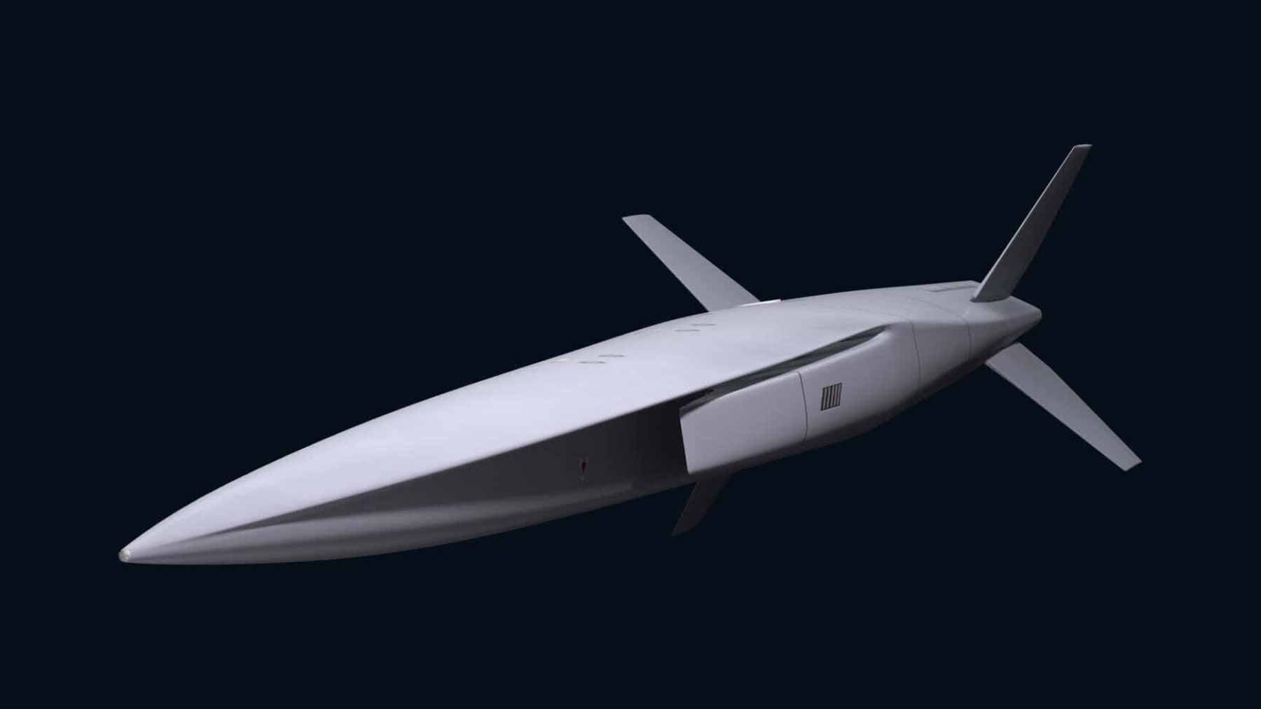 Concept visualization of the French ASN4G hypersonic cruise missile integrated with a Dassault Rafale F5 fighter jet.