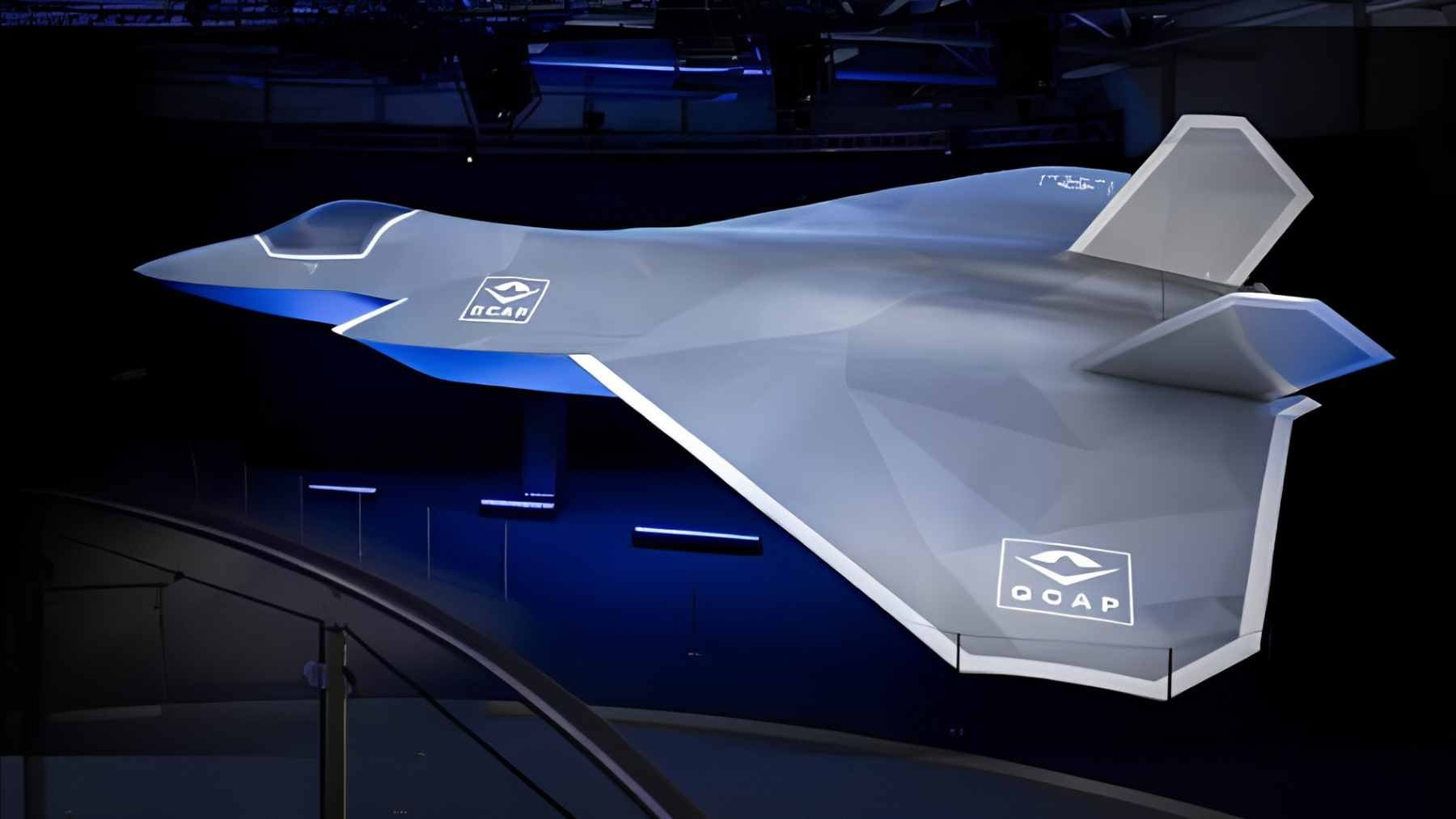 A digital concept rendering of the Global Combat Air Programme sixth-generation fighter jet developed by Edgewing.