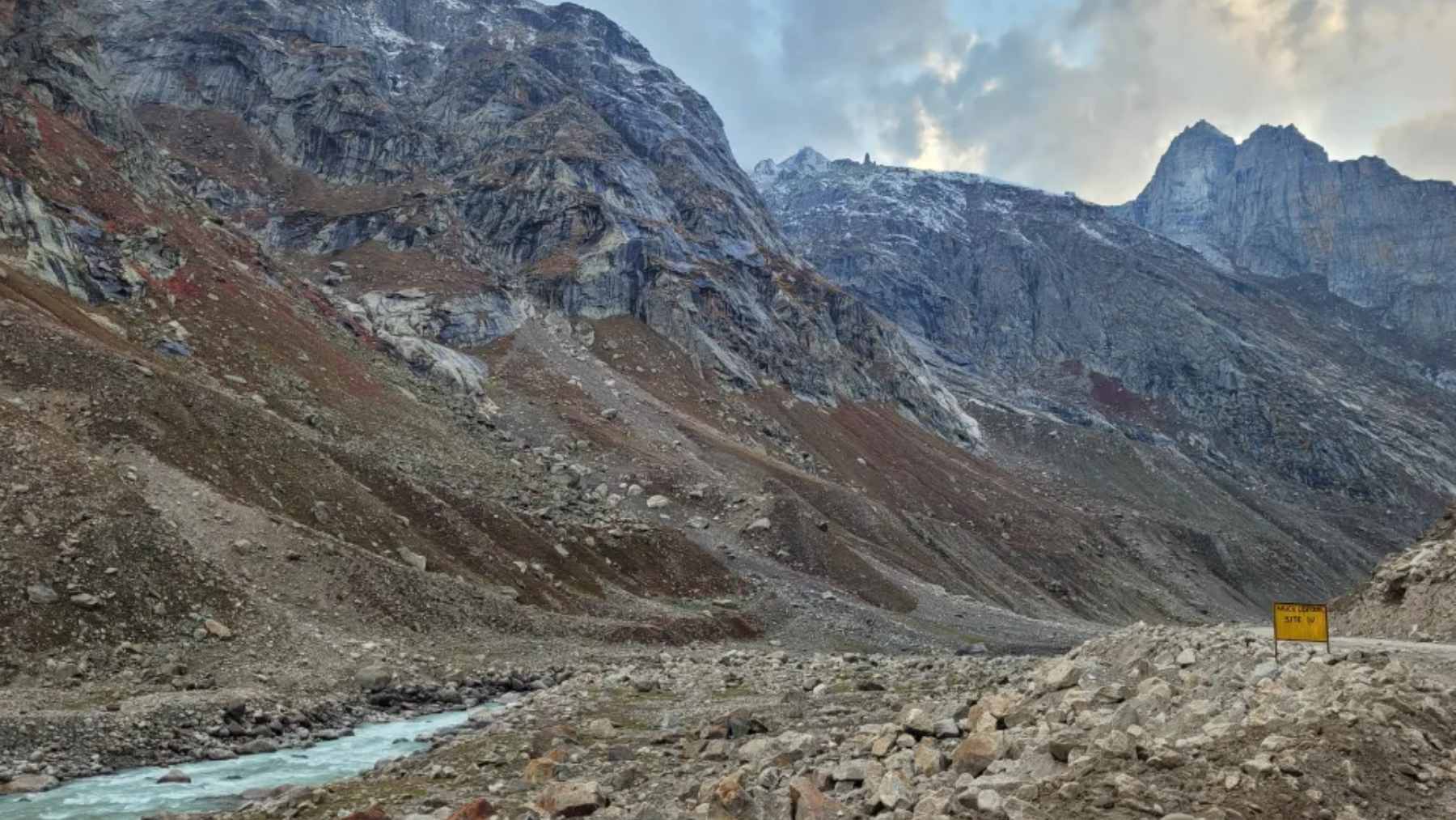 A view of the high-altitude Himalayan terrain near Koksar, Himachal Pradesh, where the Chenab-Beas Link Tunnel project is slated to begin construction.