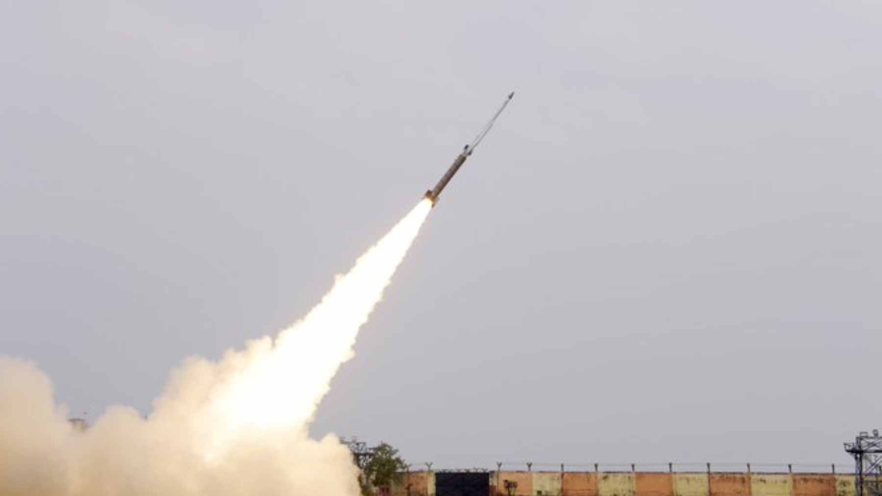 An Indian Astra air-to-air missile displayed at a defense exhibition, highlighting India's expanding defense manufacturing and export capabilities.