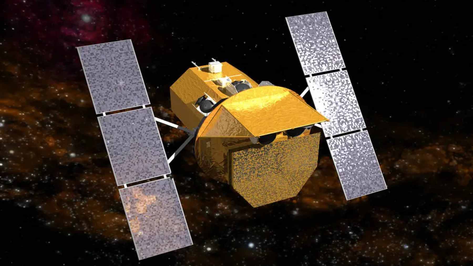 The Katalyst Space LINK robotic servicing spacecraft deploying its solar panels in low Earth orbit during its mission to rescue the Swift telescope.