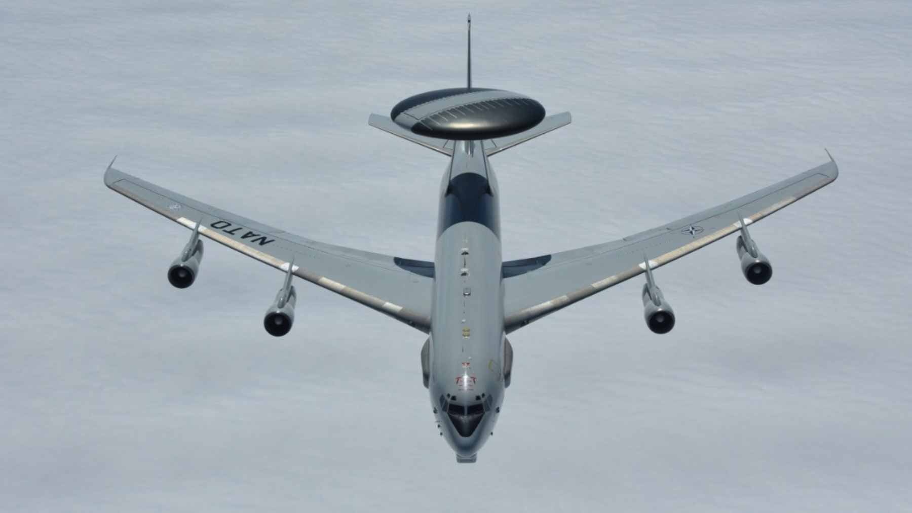 A Saab GlobalEye airborne early warning and control aircraft in flight, representing NATO's next-generation surveillance fleet.
