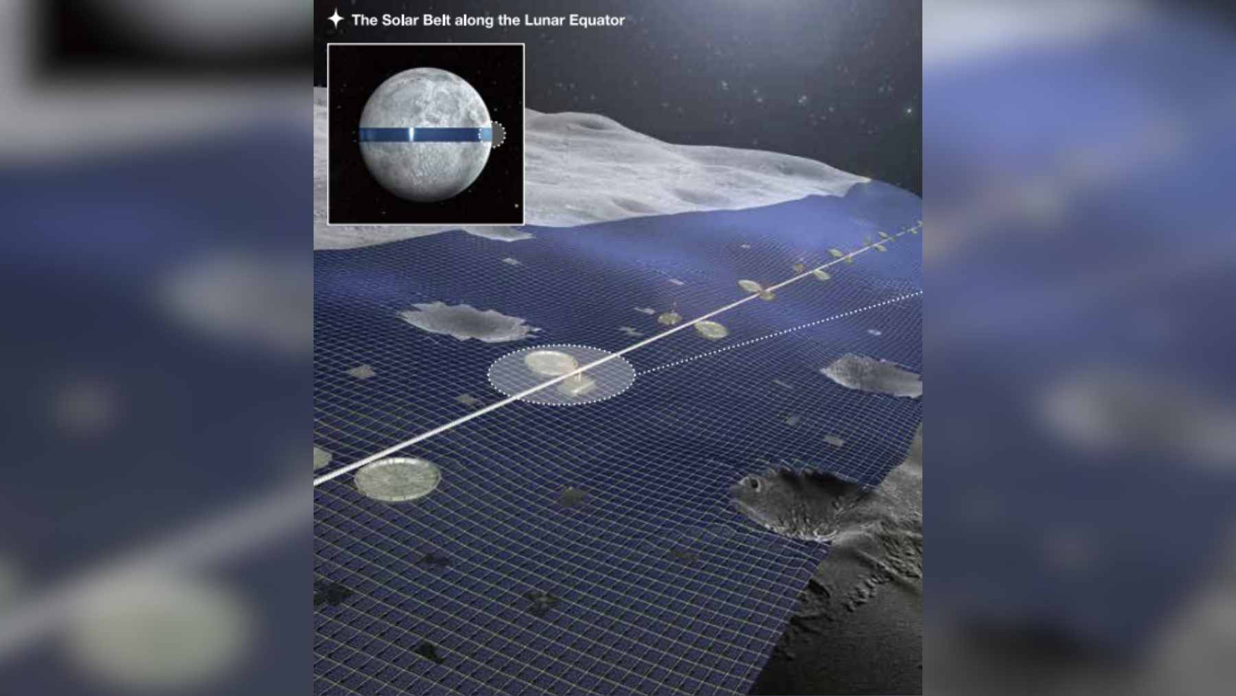 A Japanese firm wants to wrap the Moon's equator in an 11,000-kilometer solar belt, and how it would beam that power to Earth is unlike anything today 1 Concept visualization of the Luna Ring, a massive solar panel belt encircling the Moon's equator to transmit clean energy to Earth.