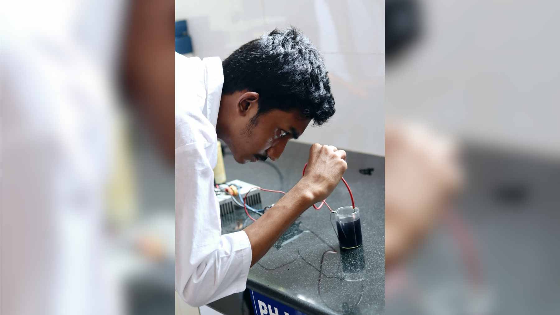 A student in Bangladesh turned old laptop batteries and broken TV parts into a solar machine that cleans contaminated water 2 A student’s prototype water purification device built from recycled electronic components and powered by a small solar panel to combat contamination.