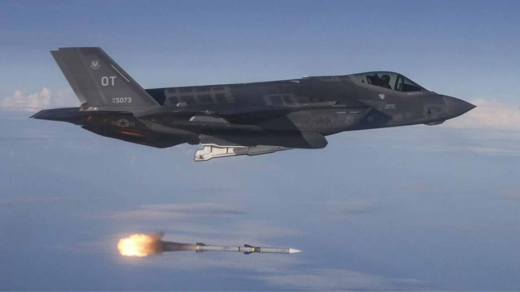 An artist's concept of a long-range missile launch, representing the Air Force's move toward networked "kill web" air superiority.