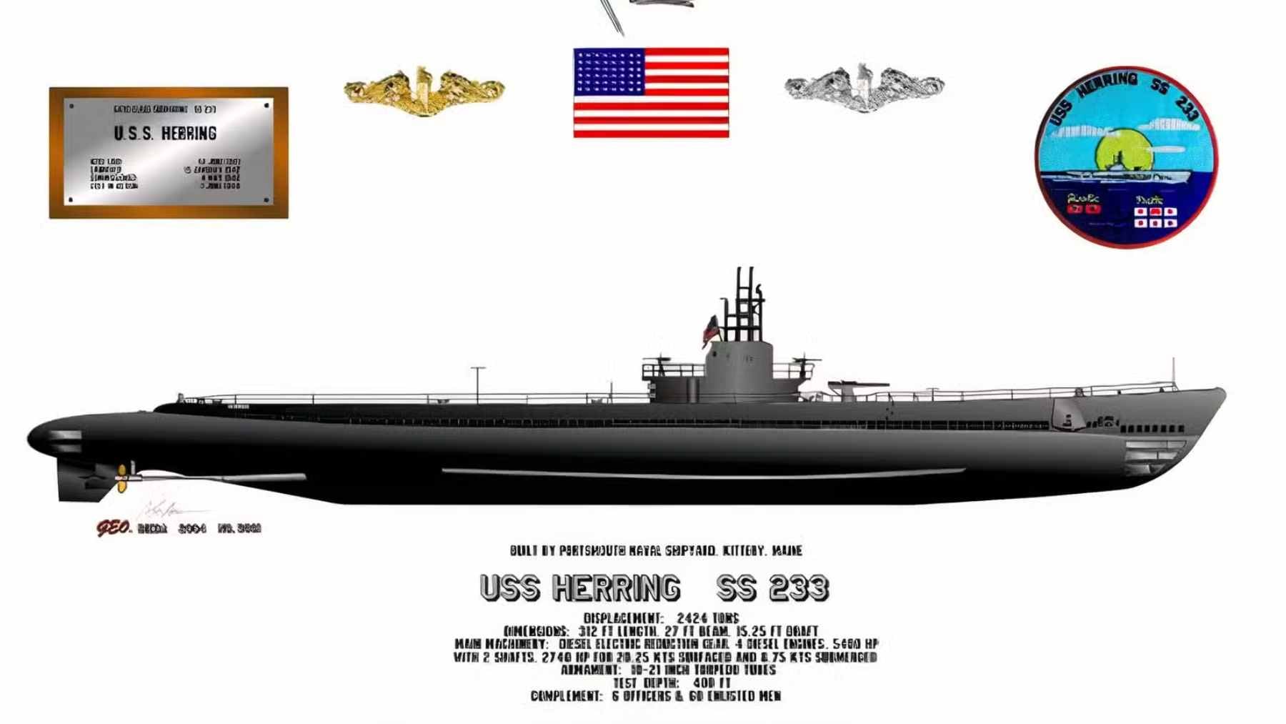 After 82 years, a sunken WWII submarine with Minnesotans aboard is identified: the USS Herring lost in 1944 2 A side-scan sonar image of the wreck of the USS Herring, a WWII submarine discovered upright on the seafloor near Matsuwa Island.