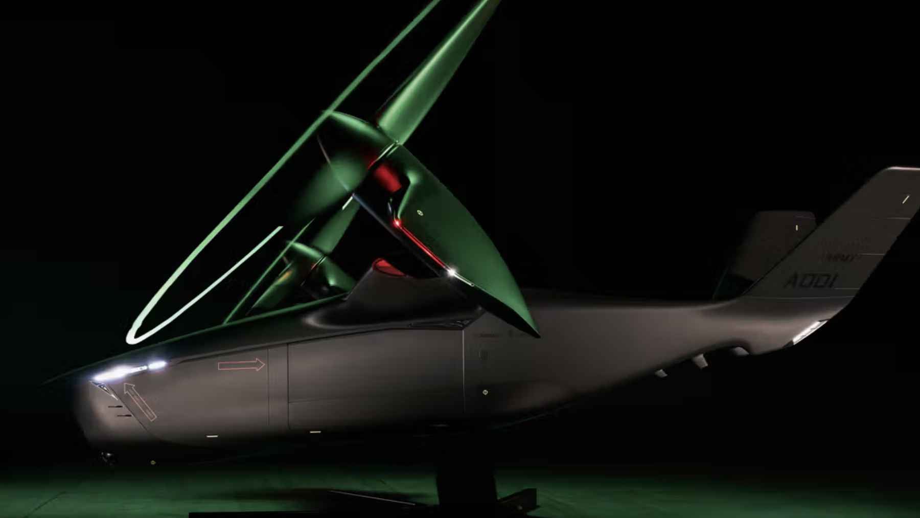 A conceptual rendering of the Thunder armed autonomous drone gunship developed by Anduril and Archer Aviation for military helicopter teaming.