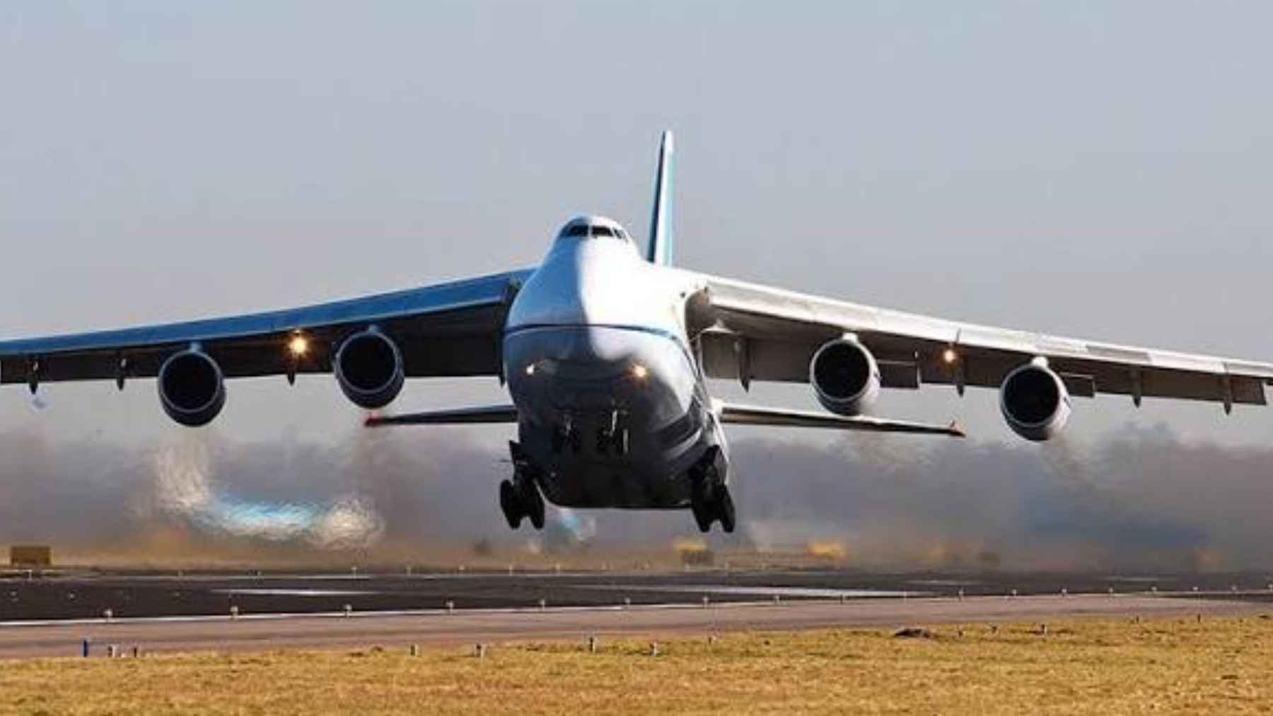 The Antonov AN-124, the biggest cargo plane still flying, is returning to Melbourne, and the load it comes 1 The massive Antonov AN-124 cargo aircraft parked on the tarmac at Melbourne Orlando International Airport.