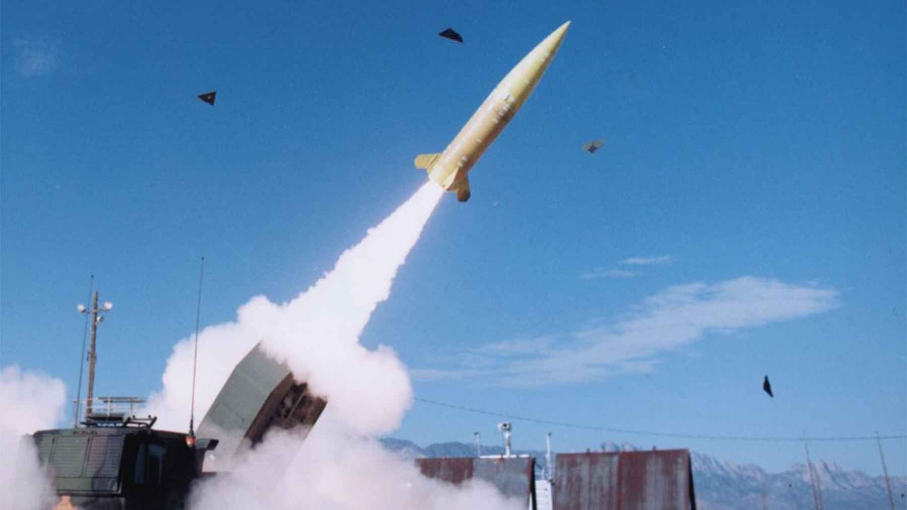 An ATACMS tactical missile launch representing the historic partnership between Lockheed Martin and Rheinmetall to manufacture precision weapons in Germany.