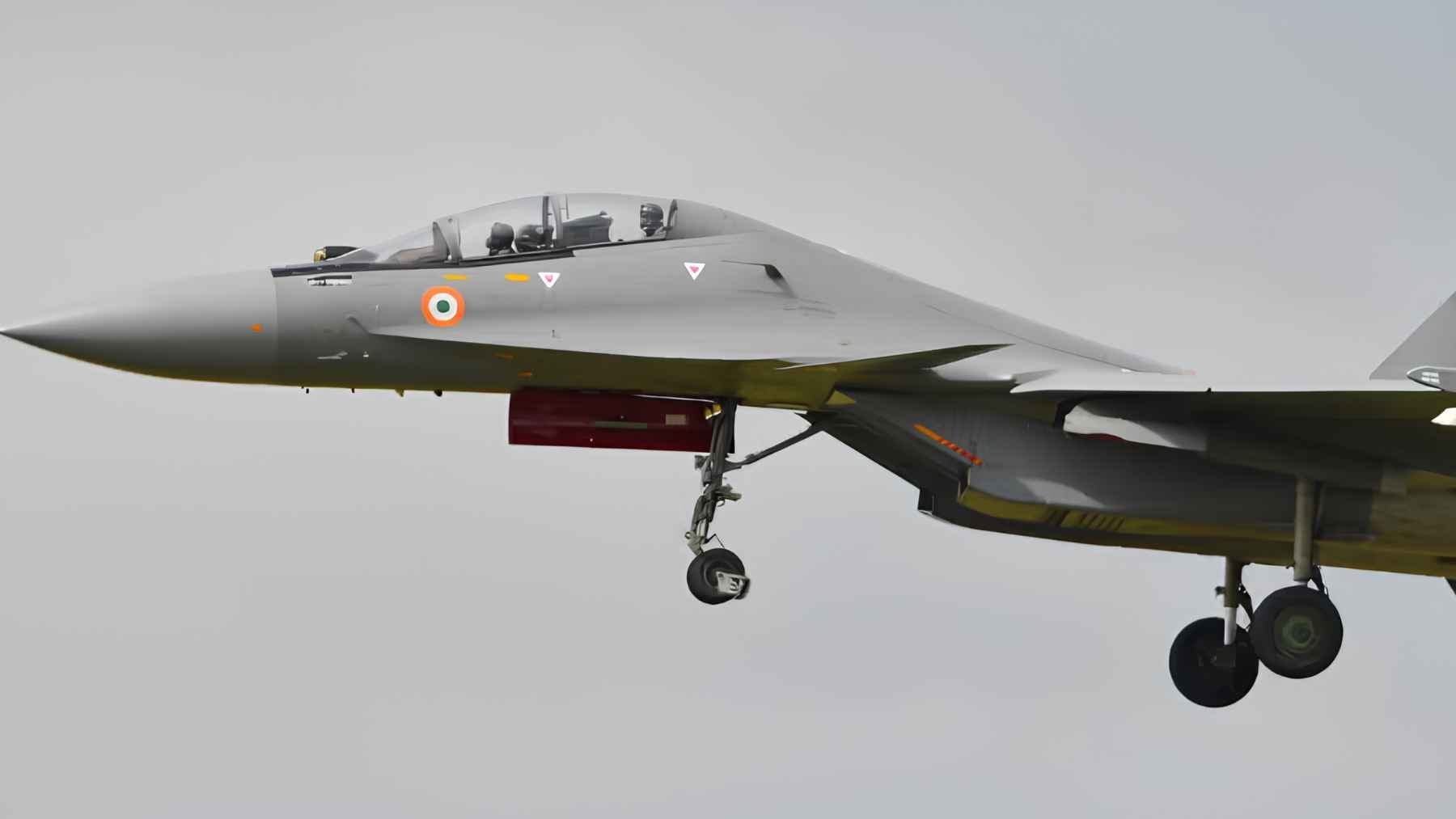 An Indian Air Force Su-30MKI fighter jet flying during an operational mission.