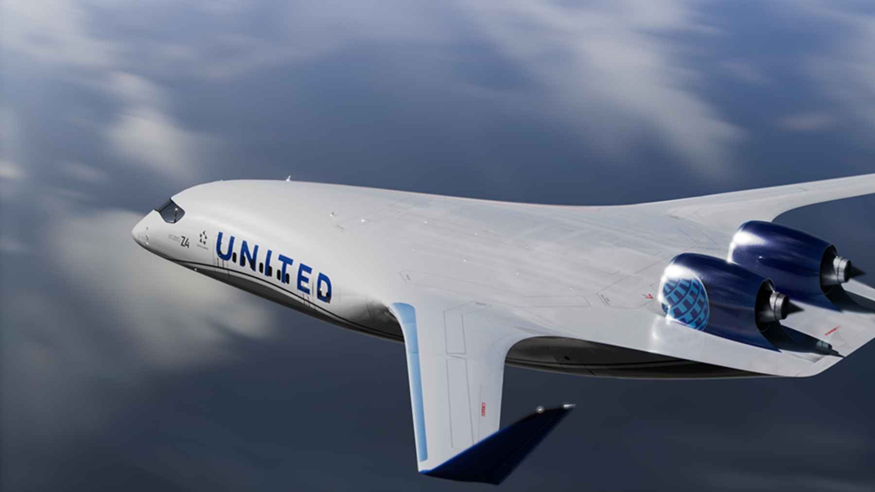 The first blended-wing airliner promises 5,000 nautical miles and half the fuel burn, and it barely has a fuselage 1 A digital rendering of the JetZero Z4 blended-wing-body commercial airliner in flight, showcasing its innovative aerodynamic design.