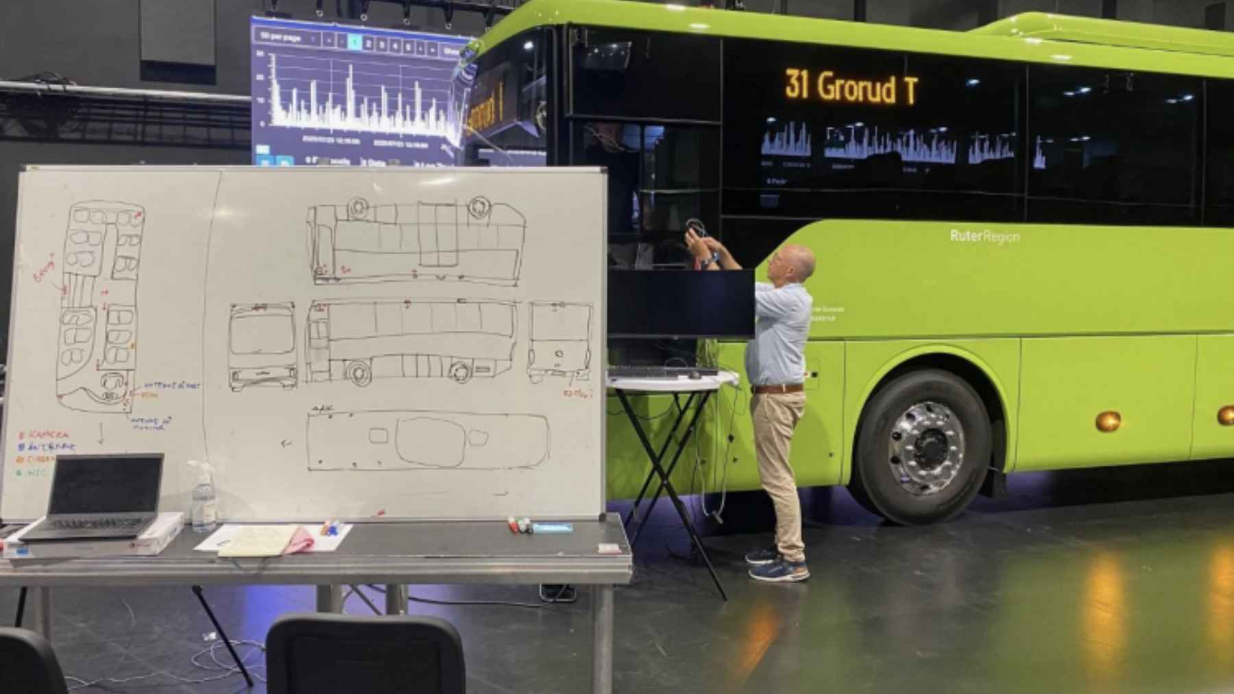 Norway tested a Chinese-built bus inside a mountain and found a foreign SIM card holding a hidden kill switch 2 An electric bus parked inside a secure facility, representing transit security testing, remote software access, and connected vehicle infrastructure.
