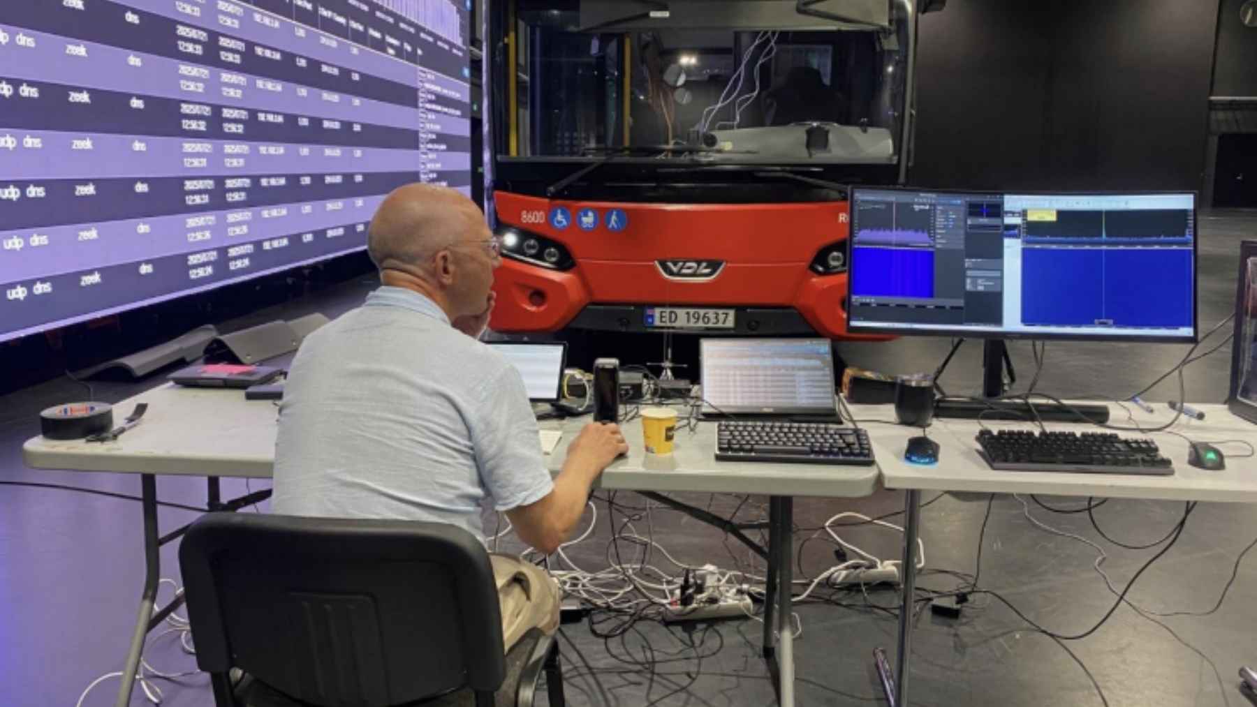 Norway tested a Chinese-built bus inside a mountain and found a foreign SIM card holding a hidden kill switch 1 An electric transit bus parked inside a secure testing facility during cybersecurity and telematics evaluations.