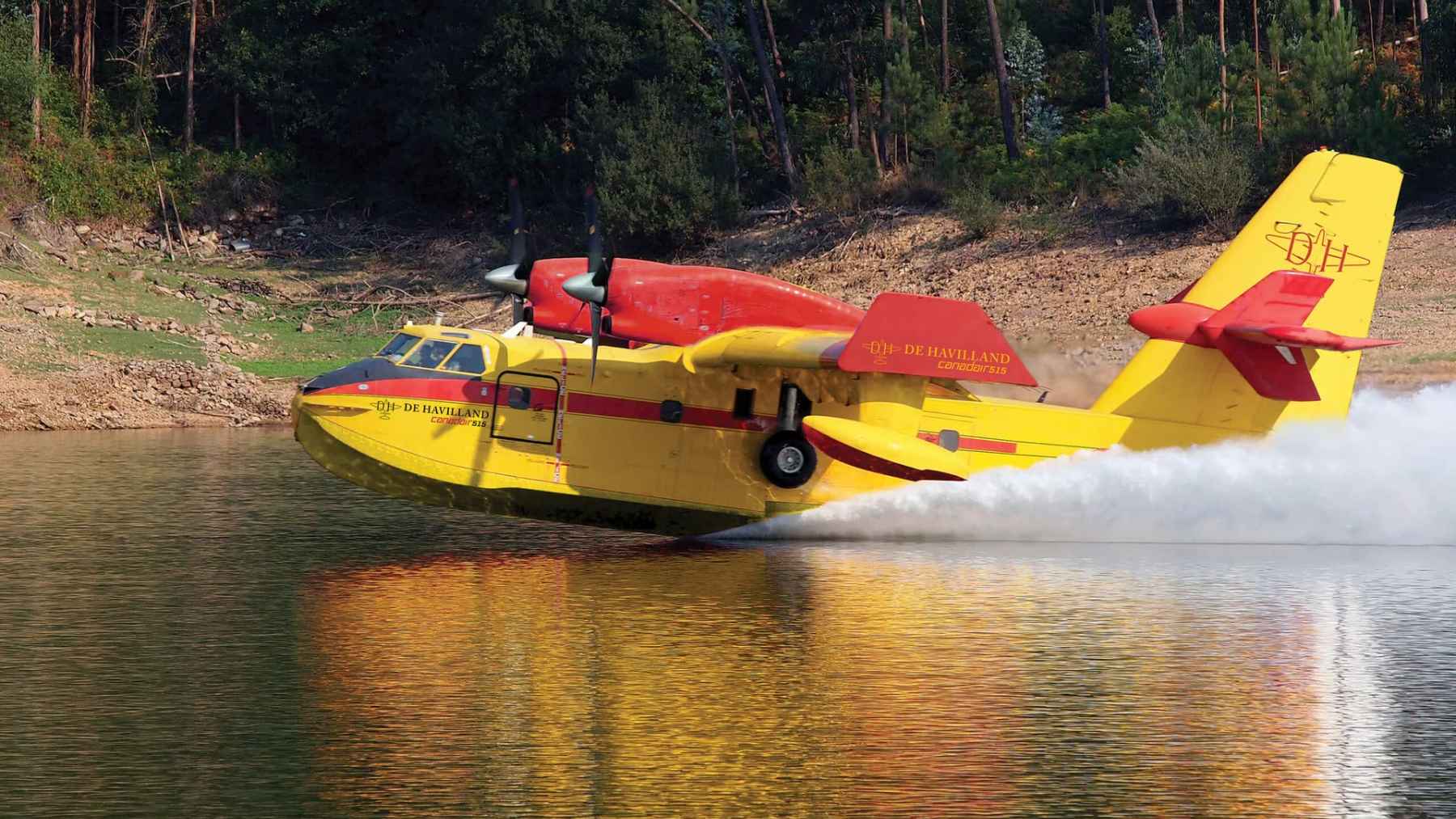Spain's $405 million water-bomber deal joins EU effort as 2.47 million acres burned in 2025: Europe's wildfire response scales up 1 A De Havilland DHC-515 water-bomber firefighting aircraft operating over a water source during aerial suppression.