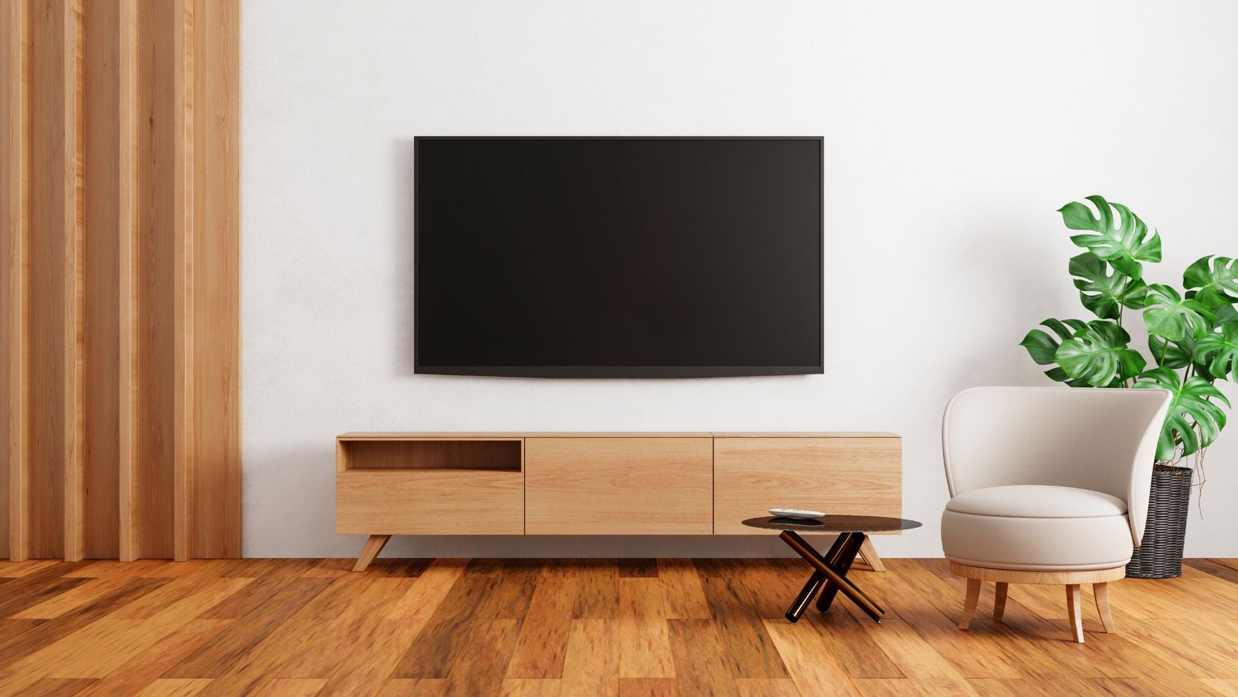 Televisor LG OLED en pared mostrando modo galería con obras de arte tras la actualización Gallery+ de webOS.