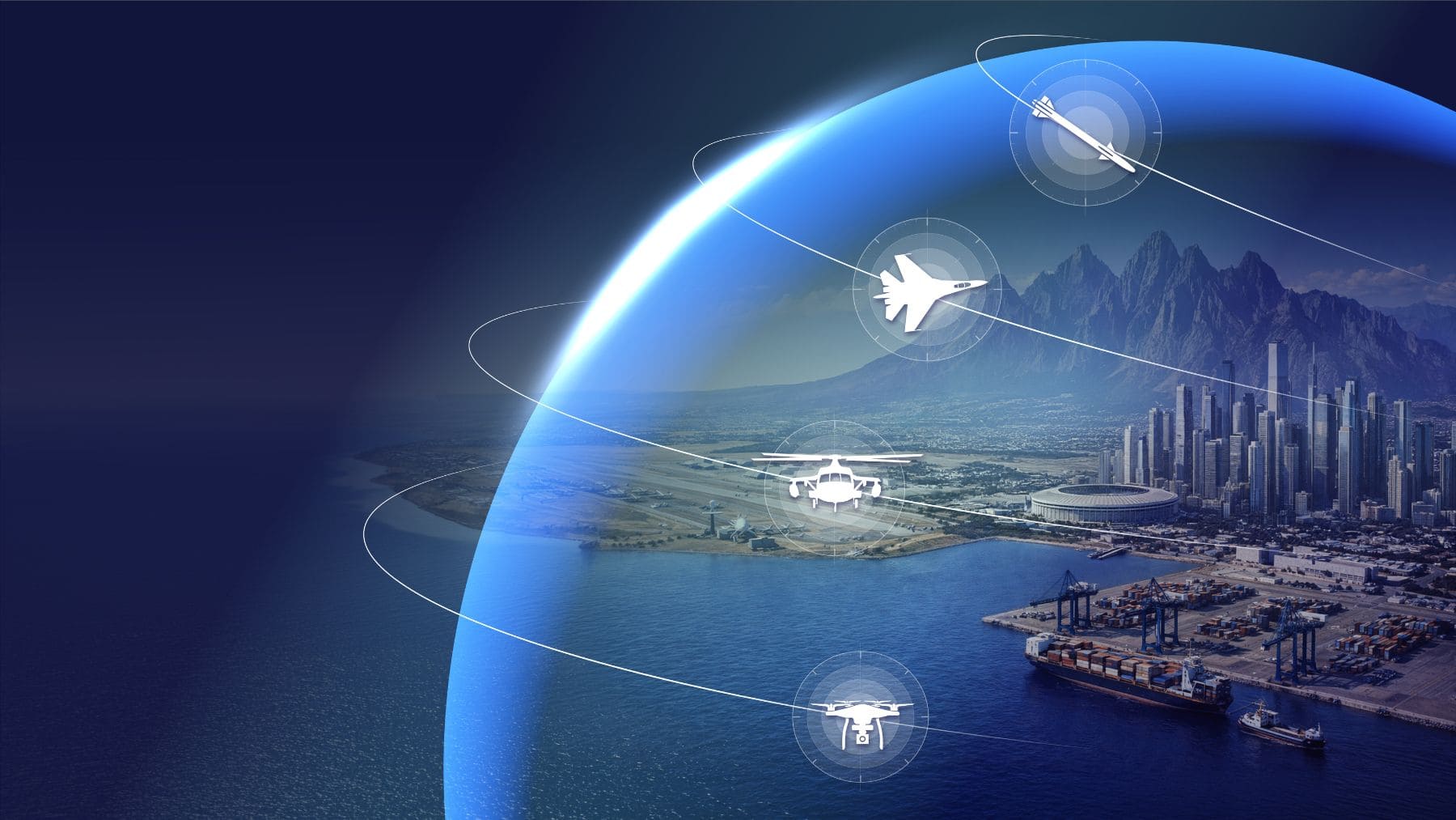 Sistema SkyDefender de Thales protegiendo Europa con detección de misiles a larga distancia y defensa aérea integrada.