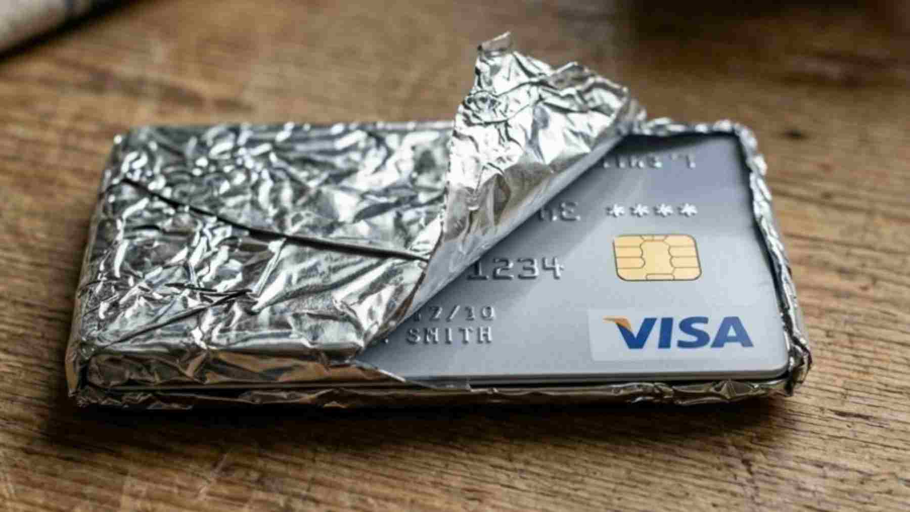 Expertos confirman que envolver la tarjeta de credito en papel de aluminio crea una jaula de Faraday que bloquea ondas y evita robos y fraudes