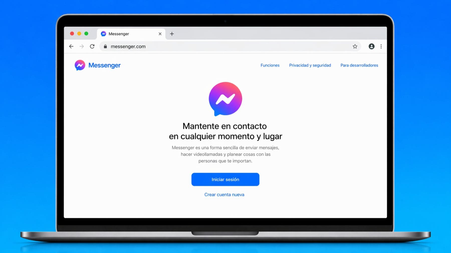 Messenger en navegador con messenger.com antes de su desaparición y traslado a Facebook Messages.