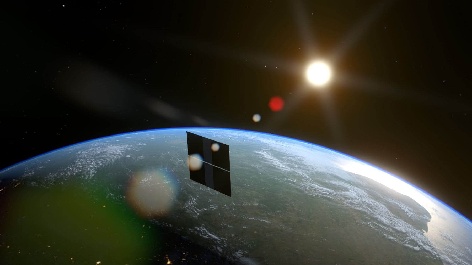 Satélite de Starcloud en órbita terrestre con paneles solares para centros de datos de inteligencia artificial impulsados por Nvidia.