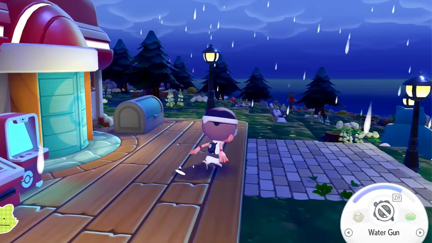 Jugador en Pokémon Pokopia explorando una isla virtual inspirada en IKEA durante la colaboración con Nintendo.