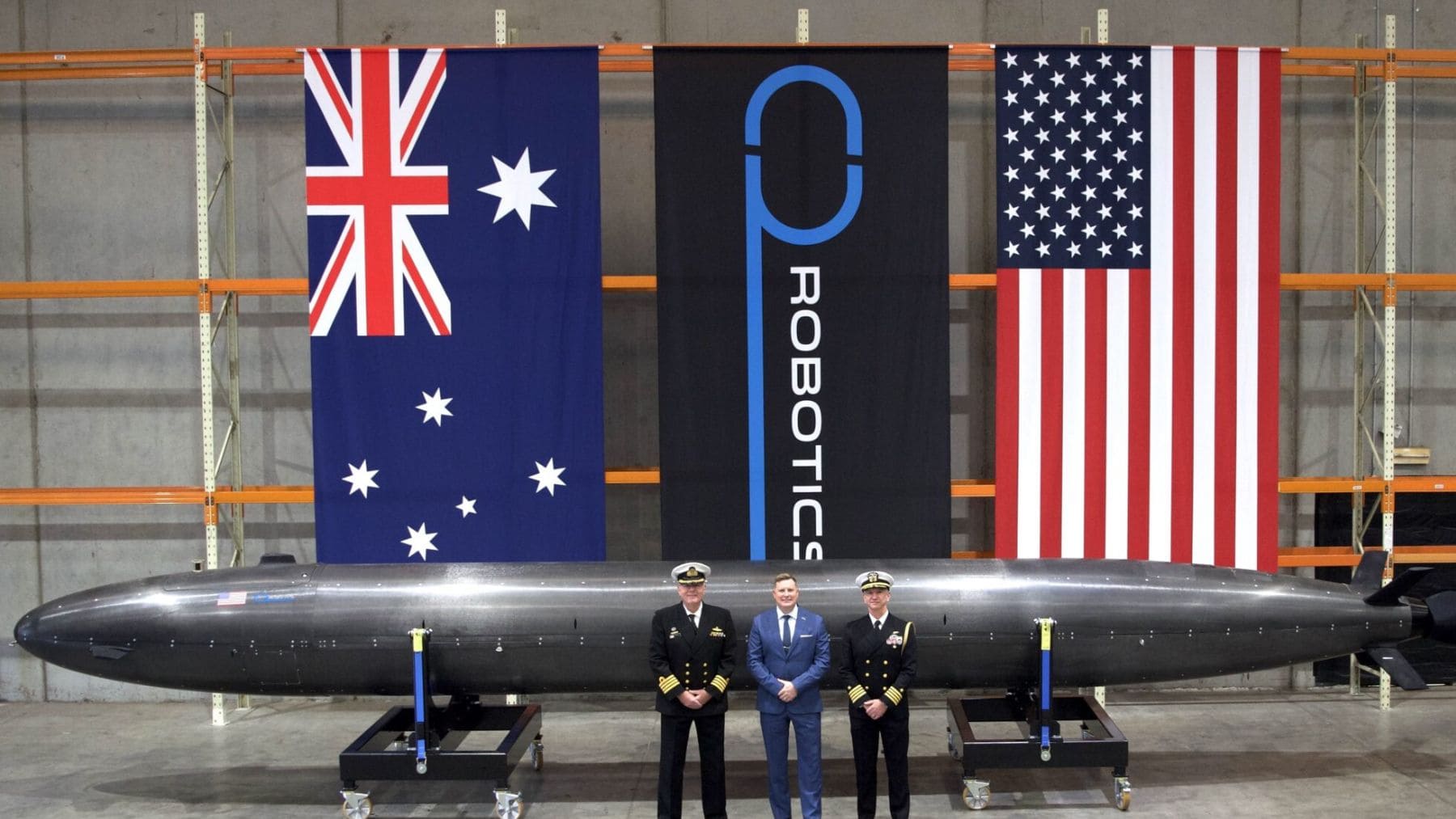 Dron submarino autónomo Speartooth de C2 Robotics entregado a la Marina de Estados Unidos.
