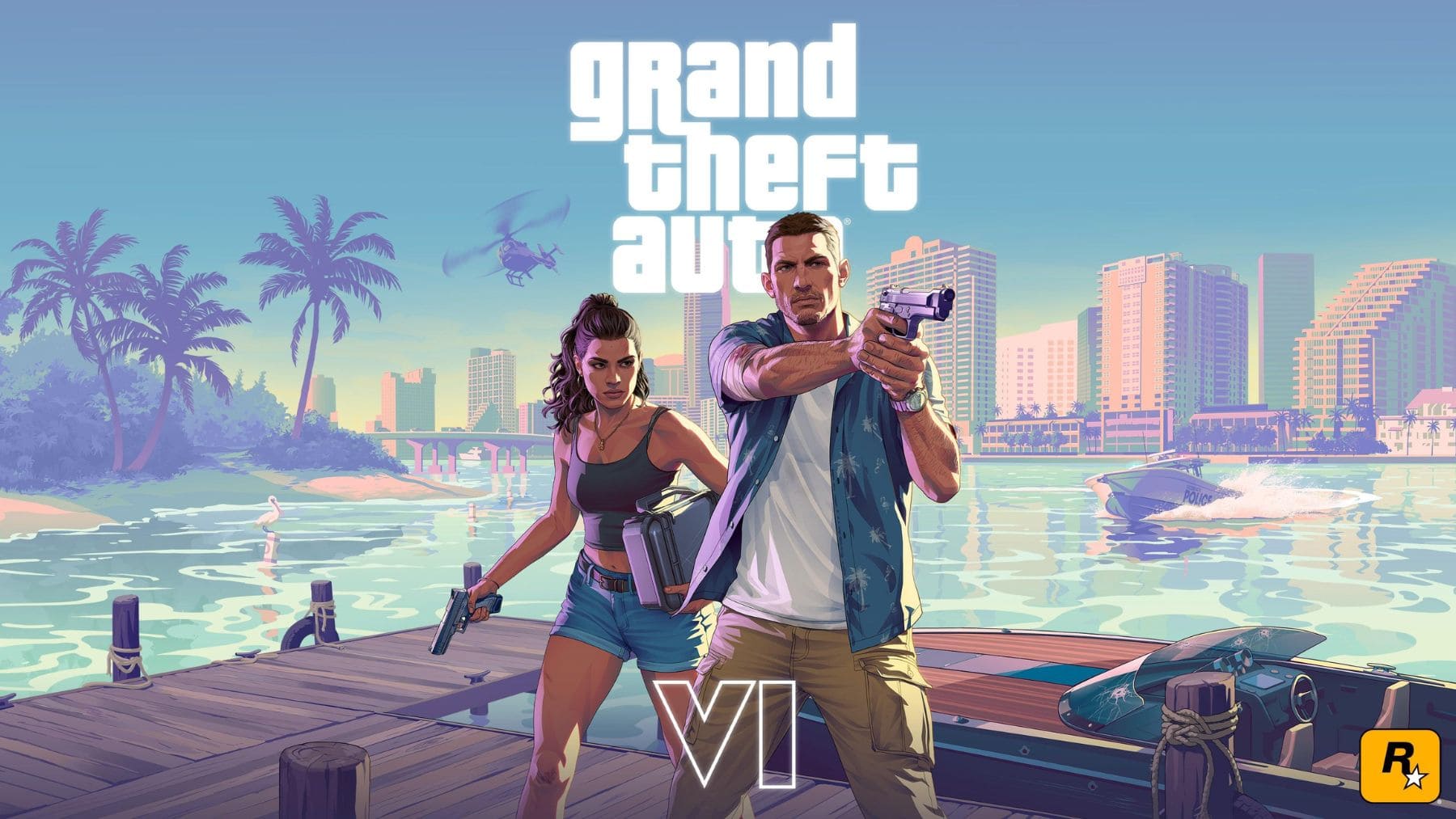 Artwork oficial de GTA 6 con Lucia y Jason tras confirmarse el lanzamiento para noviembre de 2026.