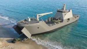 Se filtra el diseño del nuevo buque de desembarco estadounidense McClung (MLS), y su silueta sugiere una guerra anfibia más modular, más dron y menos clásica
