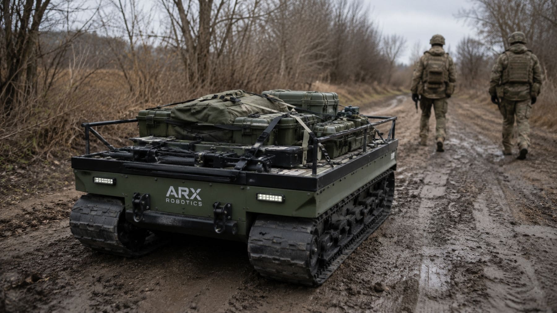Robot militar alemán Gereon usado por Ucrania para logística y evacuación en zonas de combate.