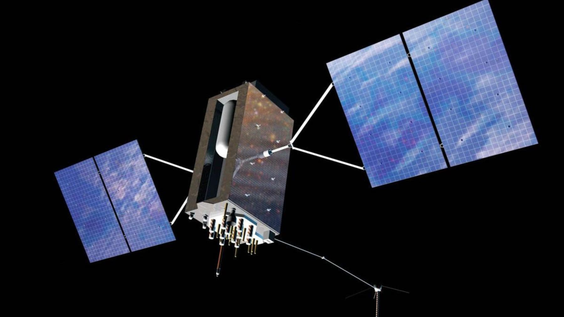 Satélite GPS estadounidense utilizado para el sistema de posicionamiento global y las señales analizadas en la investigación sobre mensajes cifrados militares.