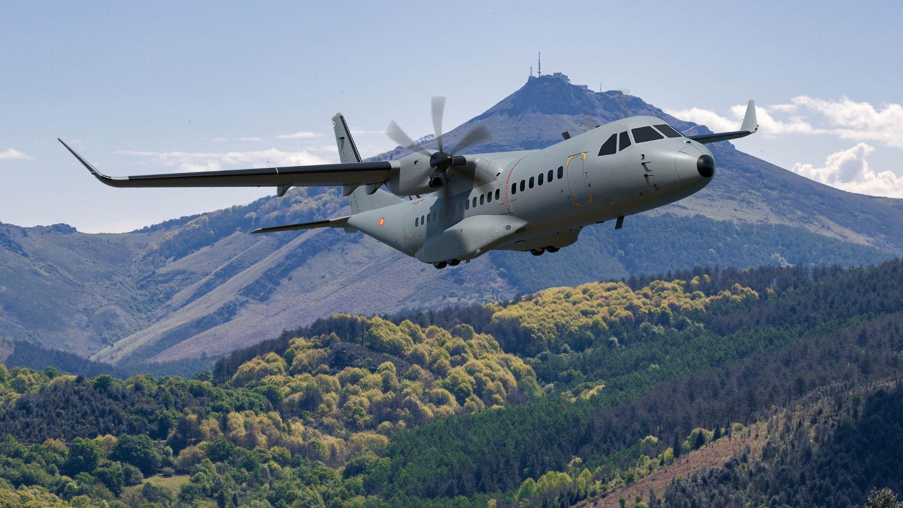 Airbus C295W de transporte militar que Marruecos incorporará a las Fuerzas Reales Aéreas.