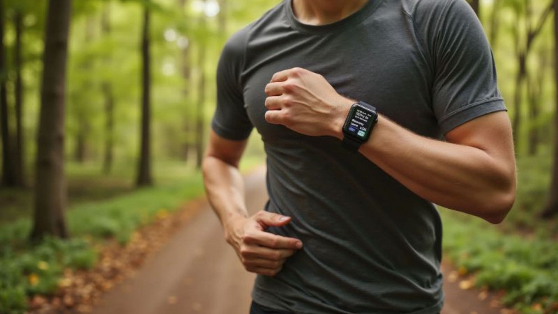 Hombre corriendo con un smartwatch en la muñeca mientras un estudio investiga la presencia de PFAS en sus correas.