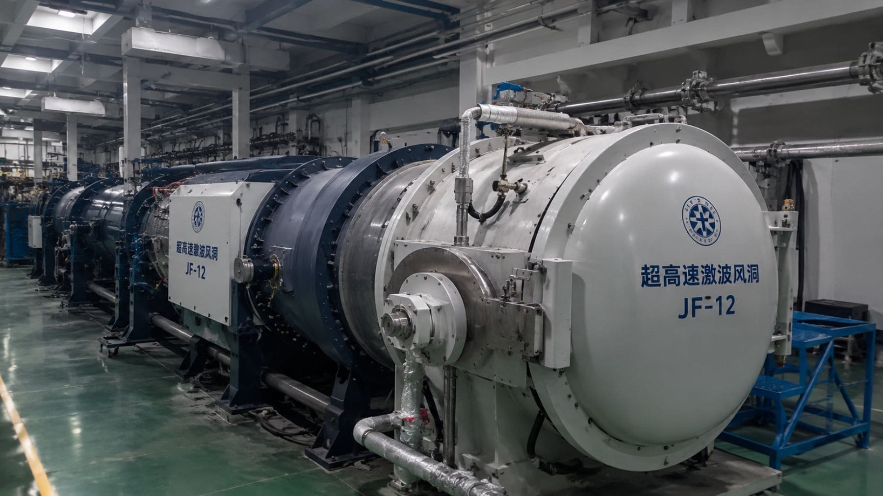 Instalación del túnel hipersónico JF-12 de la Academia China de Ciencias, utilizado para investigar tecnologías de vuelo hipersónico.