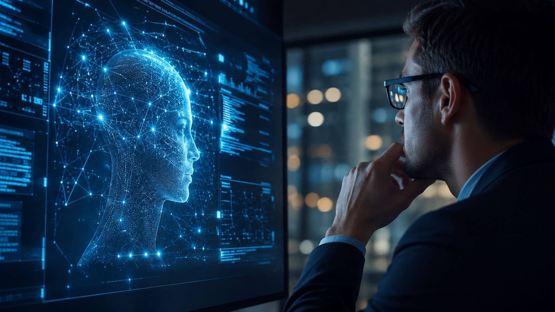 Investigador analizando un modelo de inteligencia artificial mientras Google estudia si la IA puede desarrollar conciencia.