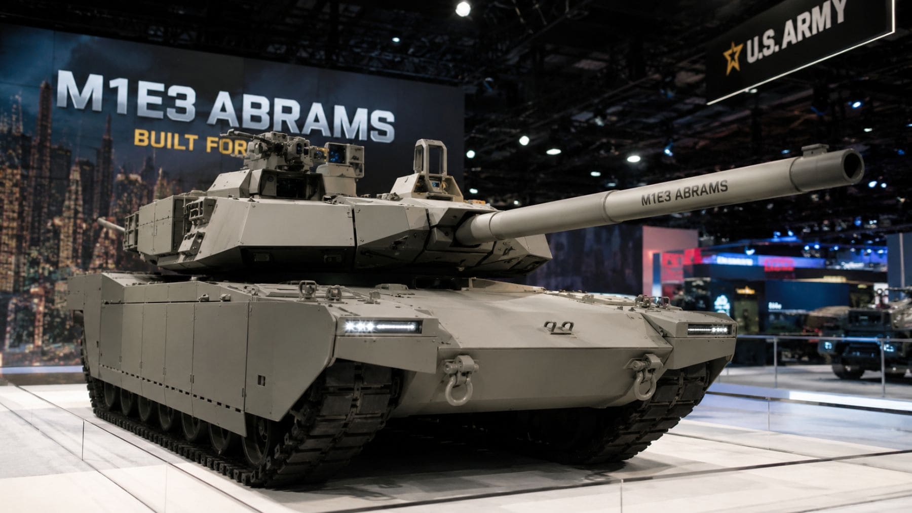 Prototipo del tanque M1E3 Abrams presentado por el Ejército de Estados Unidos durante su programa de modernización.