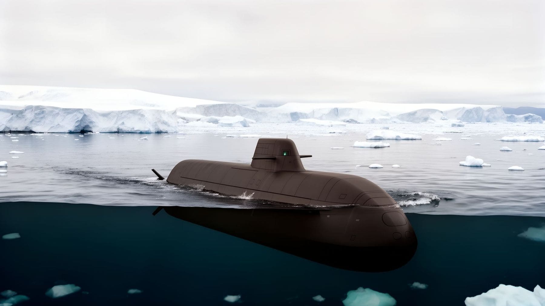 Render oficial del submarino alemán Tipo 212CD de TKMS diseñado para operar bajo el hielo del Ártico y elegido por Canadá.