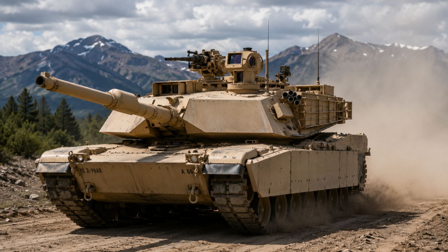 Tanque M1A2 SEPv3 Abrams del Ejército de Estados Unidos equipado con un cañón de 120 milímetros y sistemas de protección avanzados