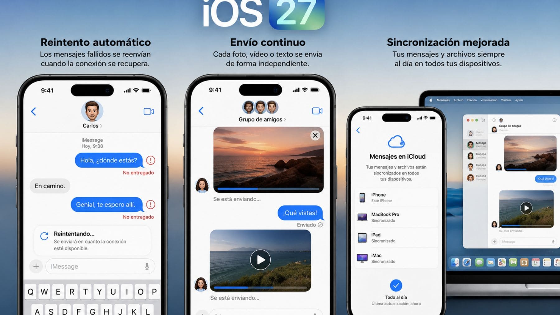 Recreación de las mejoras de Mensajes que Apple incorpora en los iPhone con iOS 27