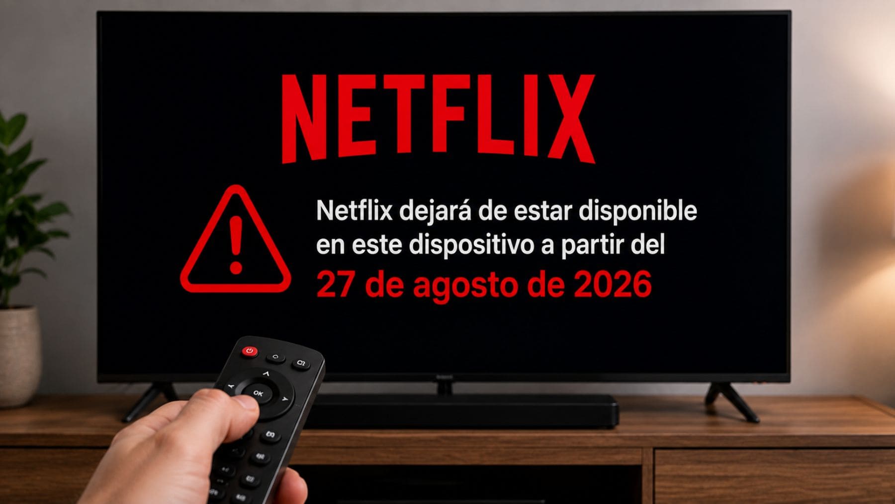 Televisor que dejará de ser compatible con Netflix a partir del 27 de agosto de 2026