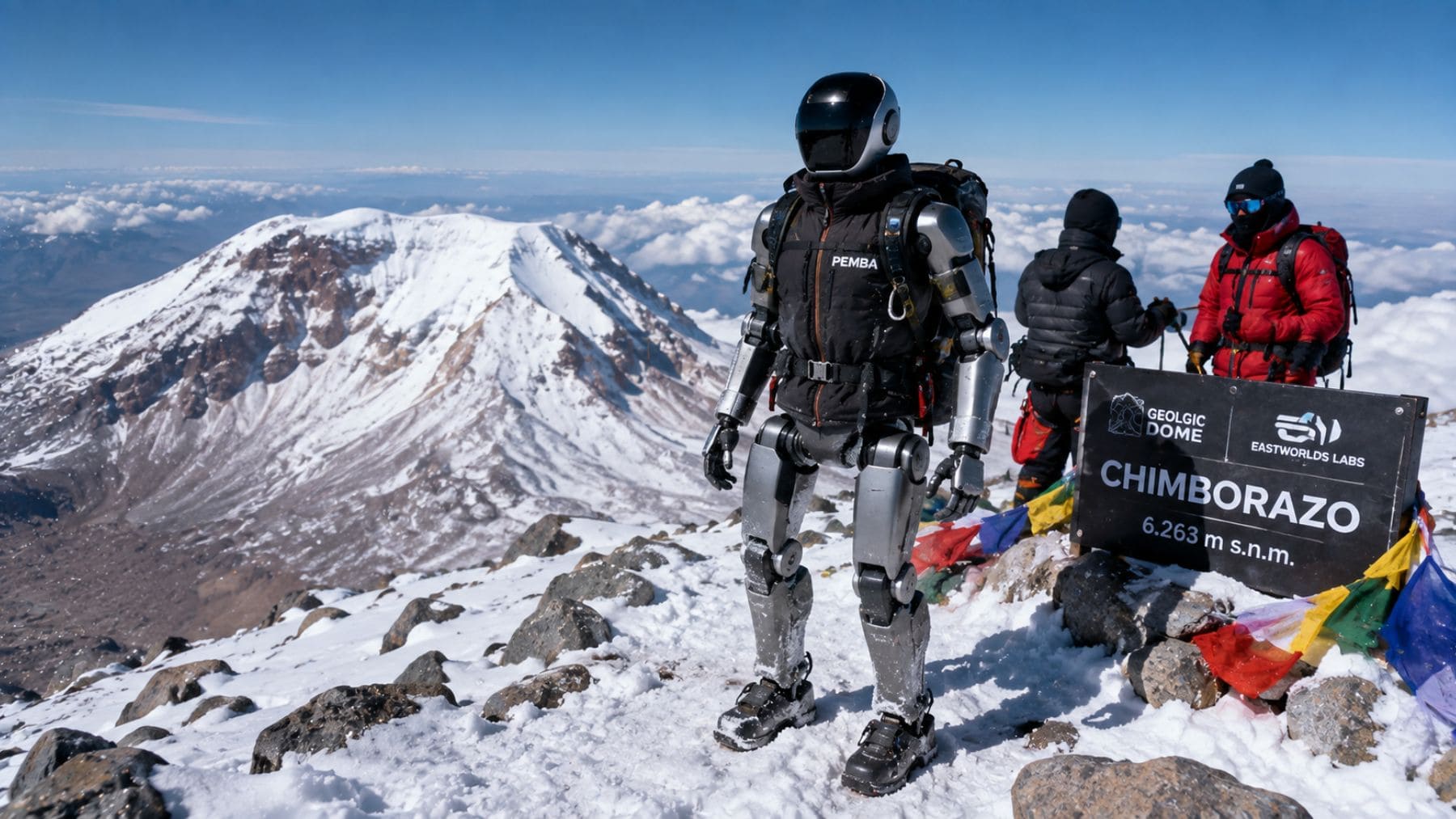 Robot humanoide Pemba en una expedición de alta montaña en el Chimborazo